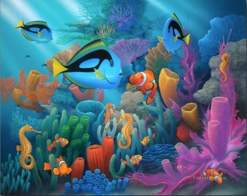 魚の水族館 Painting - 海の中の仲間たち